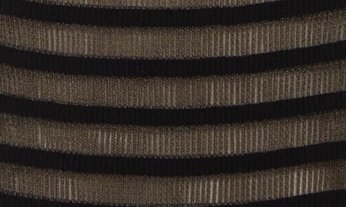 Jean Paul Gaultier Stripe Semisheer Cowl Neck Sleeveless Dress In Black