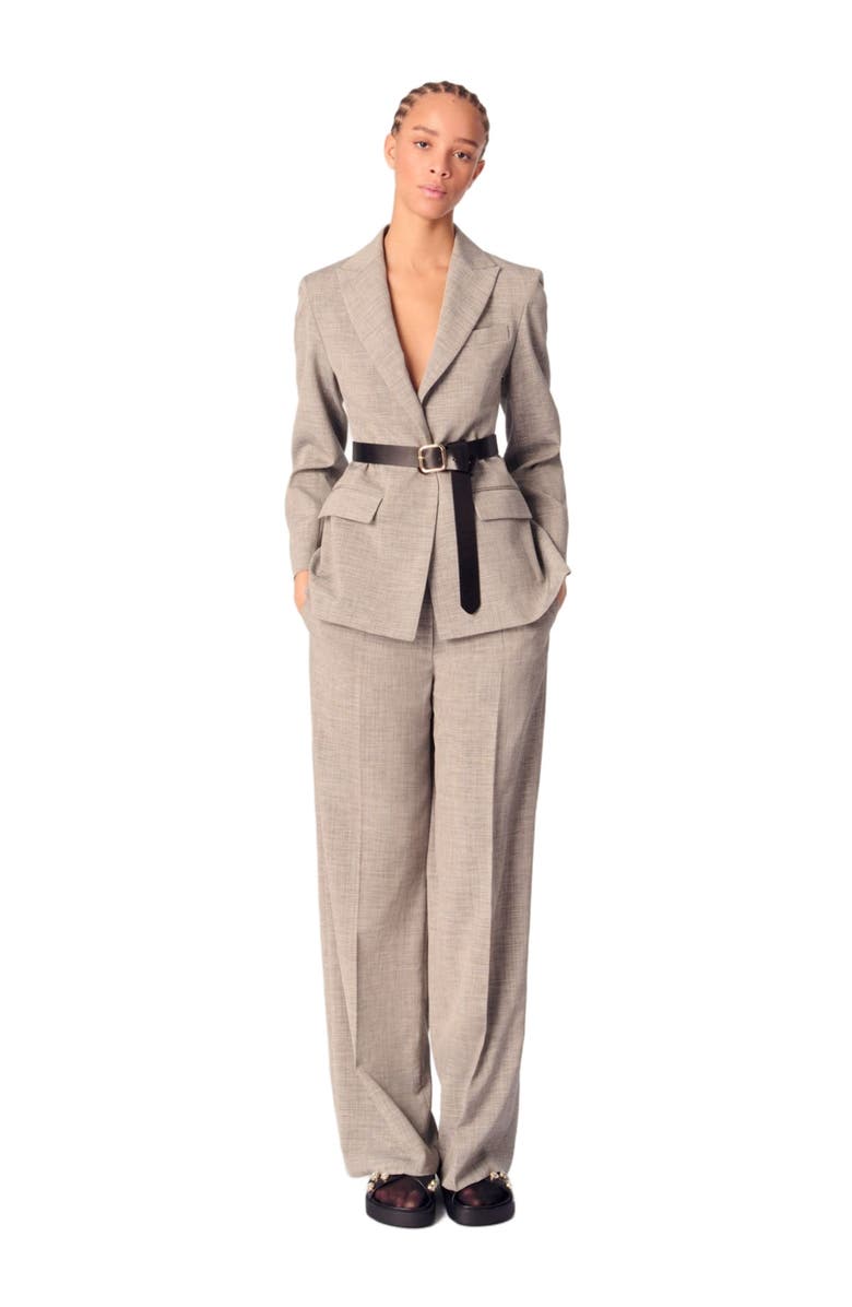 maje Belted suit jacket, Main, color,