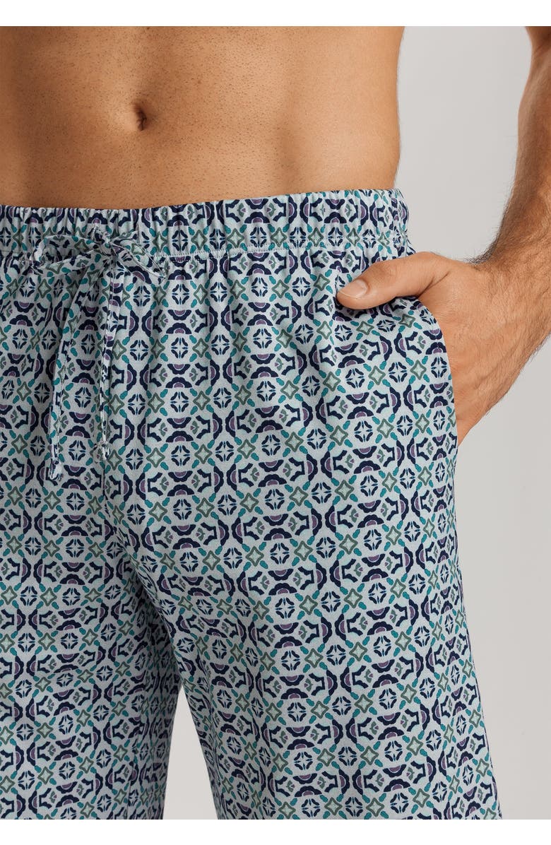 Hanro Night And Day Drawstring Cotton Shorts, Alternate, color, Tinted Mosaic