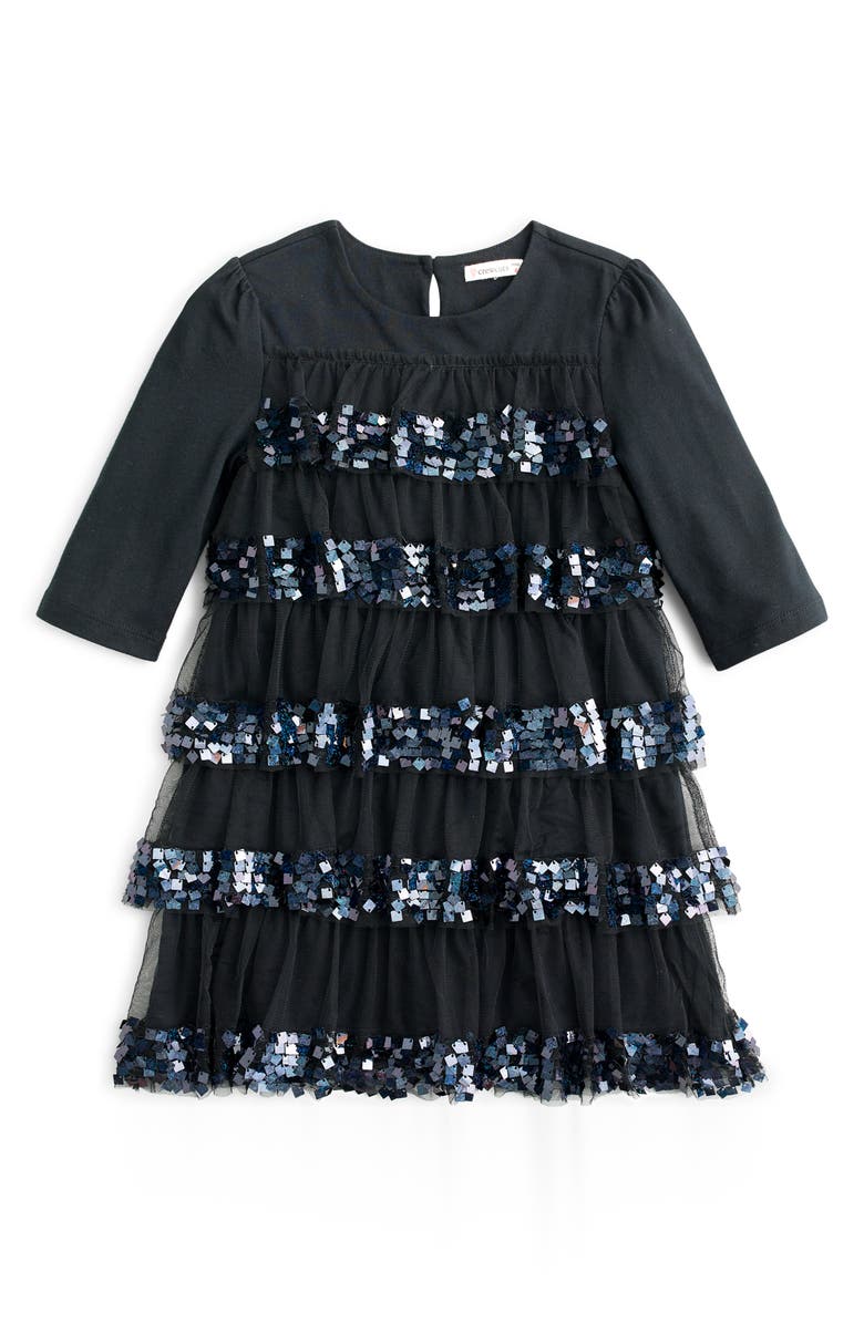 crewcuts by J.Crew Tiered Sequin & Tulle Party Dress, Main, color,