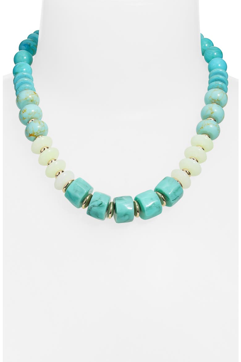Mixed Beaded Necklace, Alternate, color, TURQUOISE MULTI- GOLD