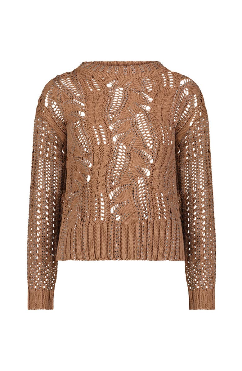 The Noli Shop Elea Crystal Knit Sweater, Alternate, color, Mocha