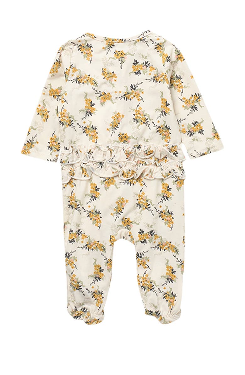 Jessica Simpson Floral Ruffled Zip Front Footed Jumpsuit & Headband Set, Alternate, color, 