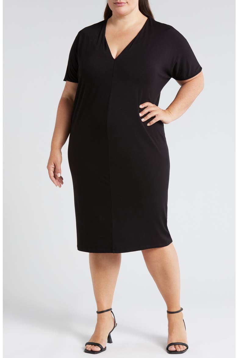 Teresa Jersey Shift Dress, Main, color, BLACK