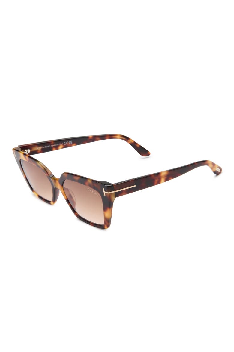 Winona 53mm Gradient Square Cat Eye Sunglasses, Alternate, color, BLONDE HAVANA / GRADIENT BROWN