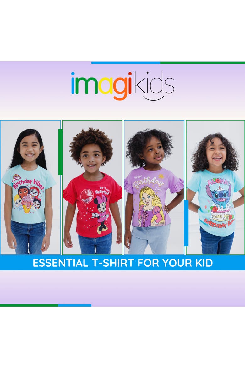 Birthday Graphic T-Shirt, Alternate, color, Cinderella Moana Aqua