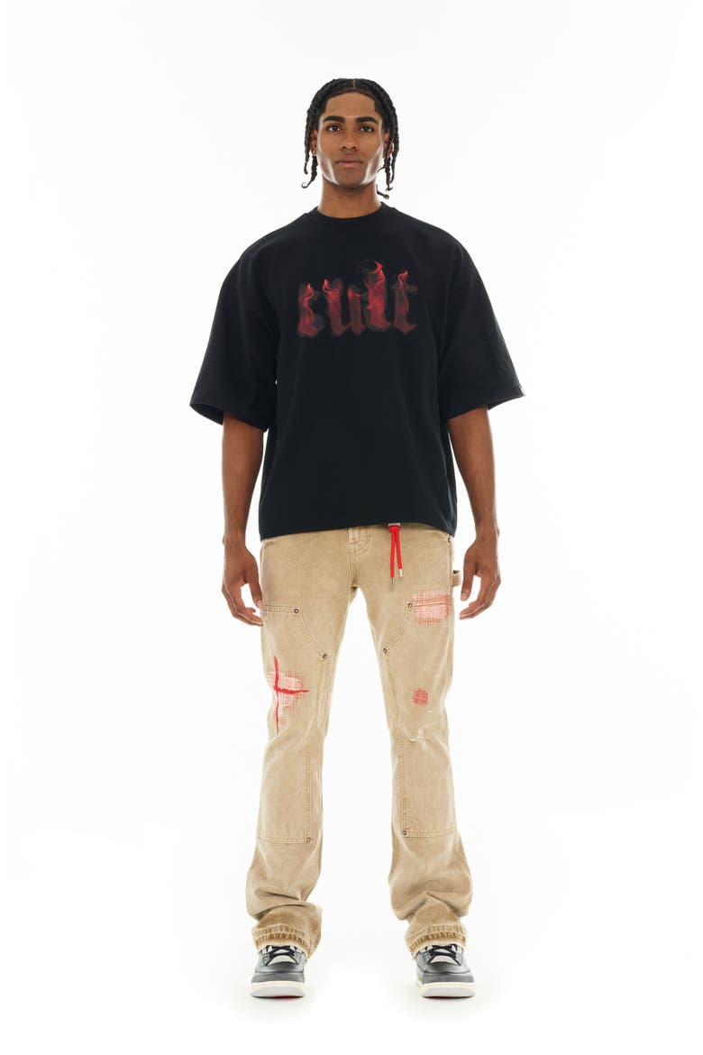 Fire Oversize Graphic T-Shirt, Alternate, color, BLACK