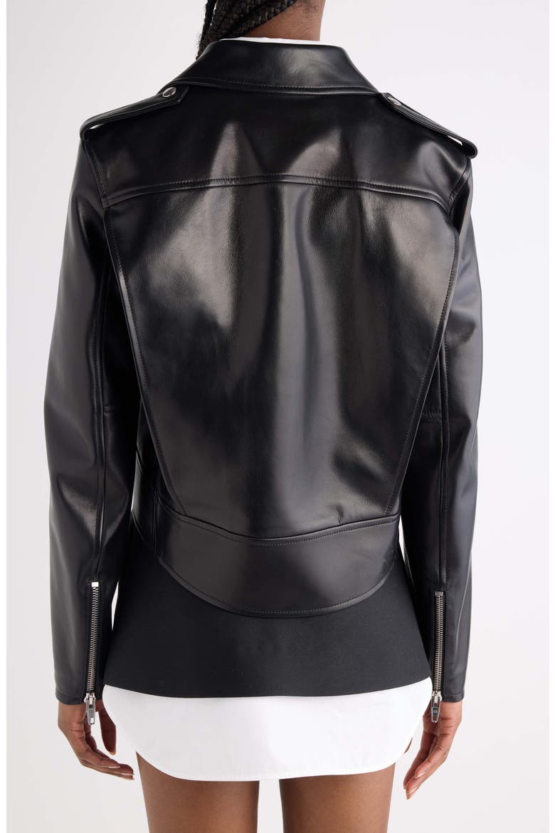 Leather Biker Jacket, Alternate, color, 1000 BLACK