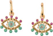 Kurt Geiger London Beaded Evil Eye Drop Huggie Earrings