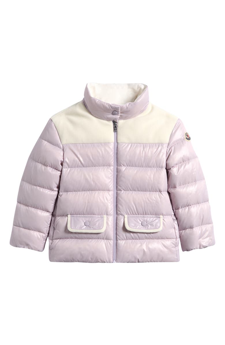 Moncler Kids' Kora Mixed Media Down Puffer Jacket, Main, color, Purple