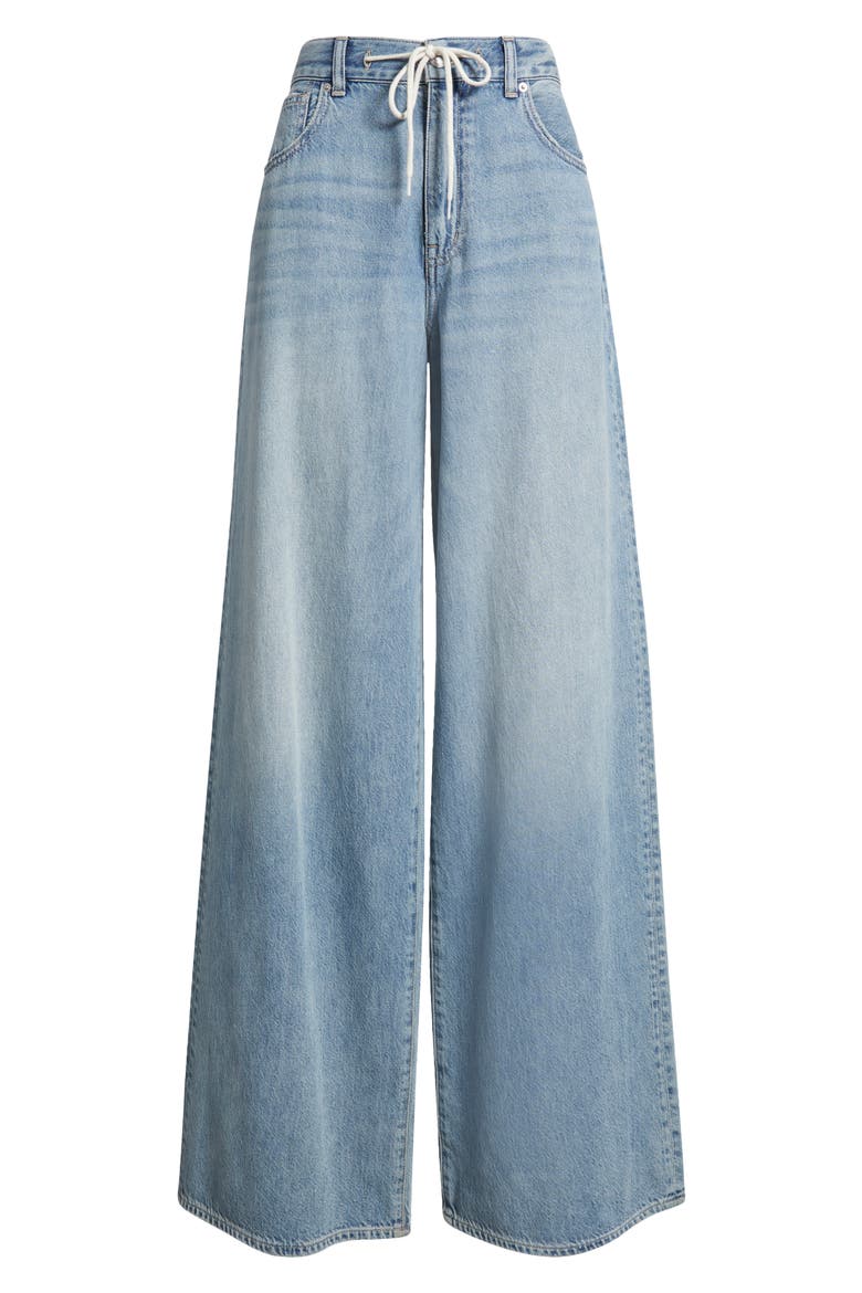 Superwide Leg Drawstring Jeans, Alternate, color, DAFFODILL WASH