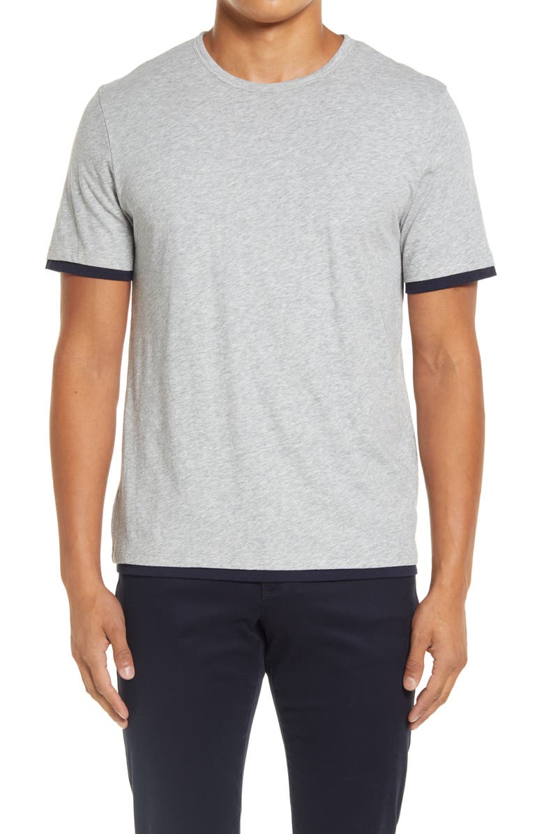 Vince Slim Fit Double Layer Crewneck T-Shirt, Main, color,