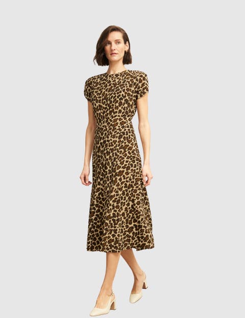 Hampton Short Sleeve Printed Silk Dress