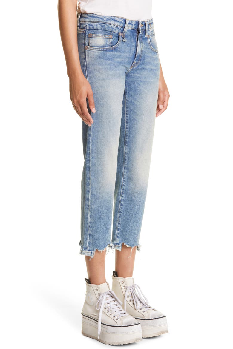 Chewed Hem Crop Straight Leg Jeans, Alternate, color, JASPER STRETCH
