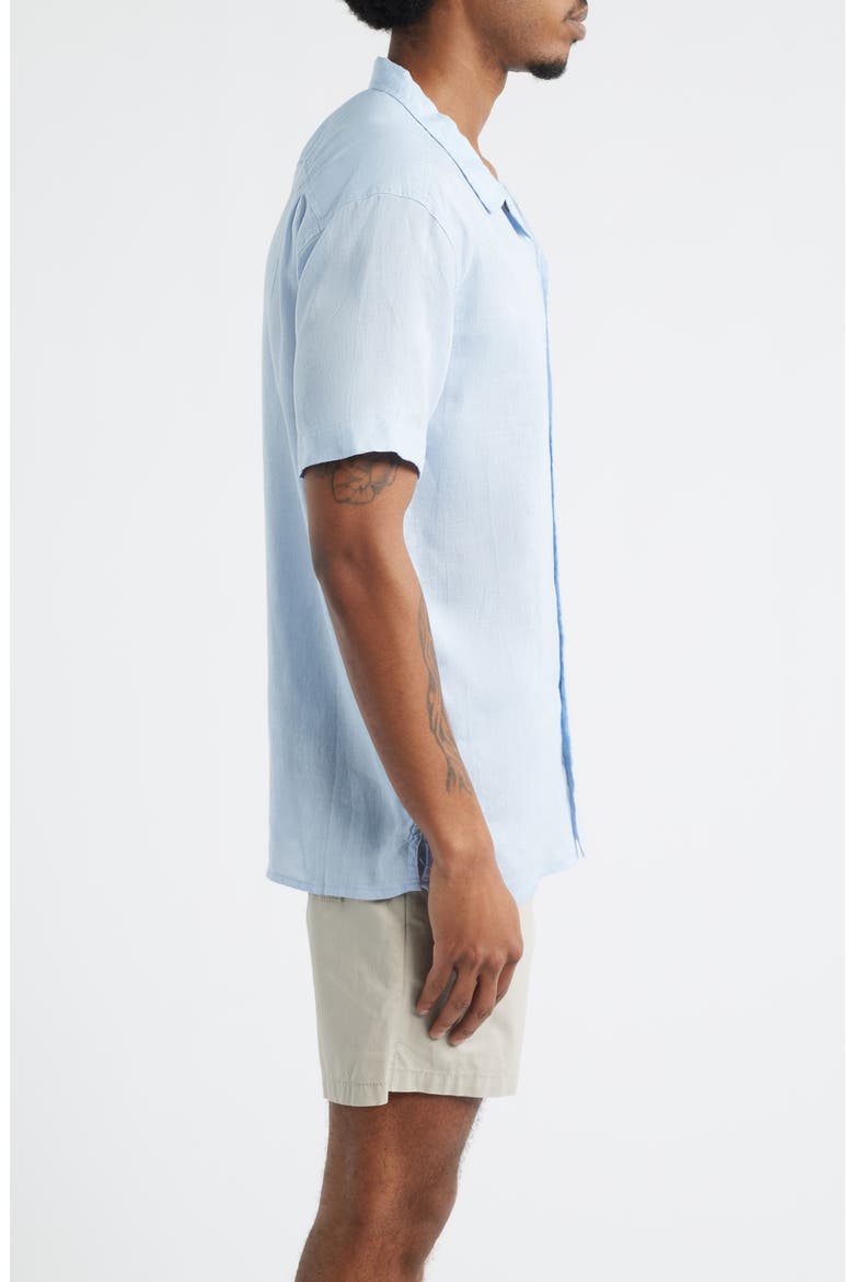 Short Sleeve Button-Up Camp Shirt, Alternate, color, BLUE