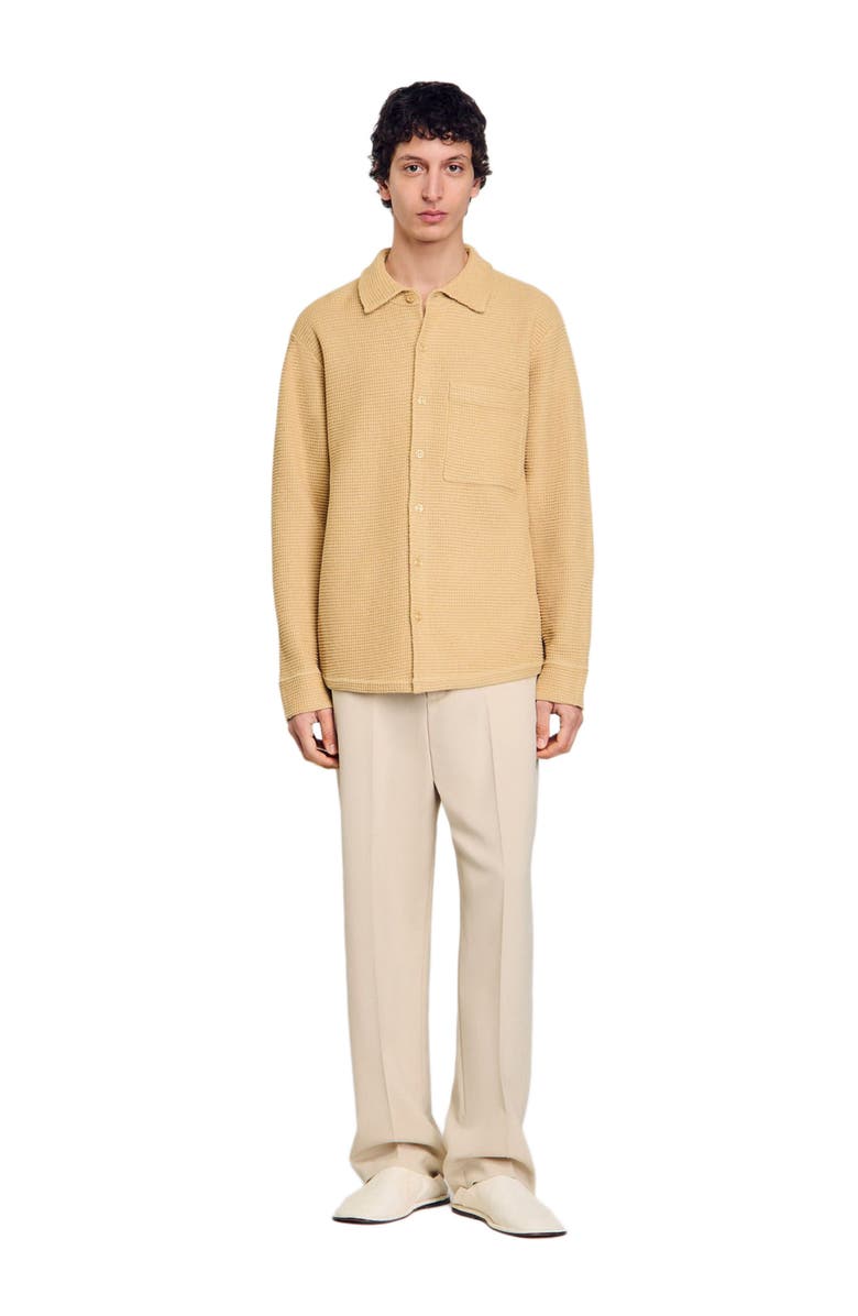 SANDRO Oversized knit shirt, Main, color, Nut