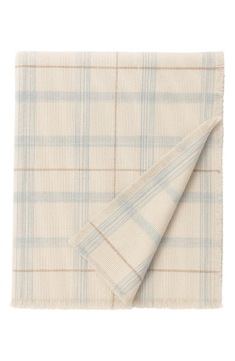 Lorena Canals Tartan Throw Blanket, Main, color, Blue Sage Natural