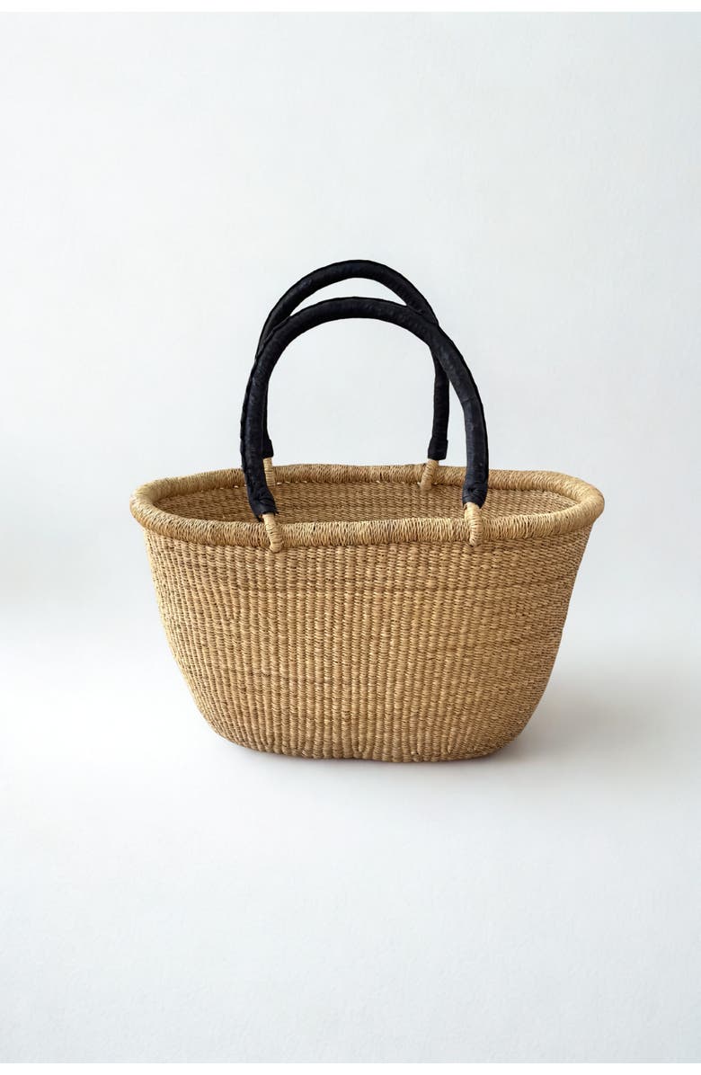 Mbare Handwoven Double Weave Oval Market Basket, Main, color, Natural