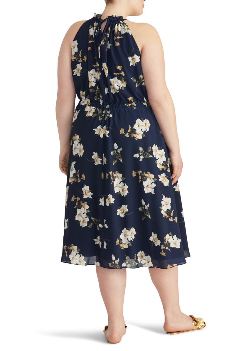 Rachel Roy Collection Cinch Floral Midi Dress, Alternate, color, 