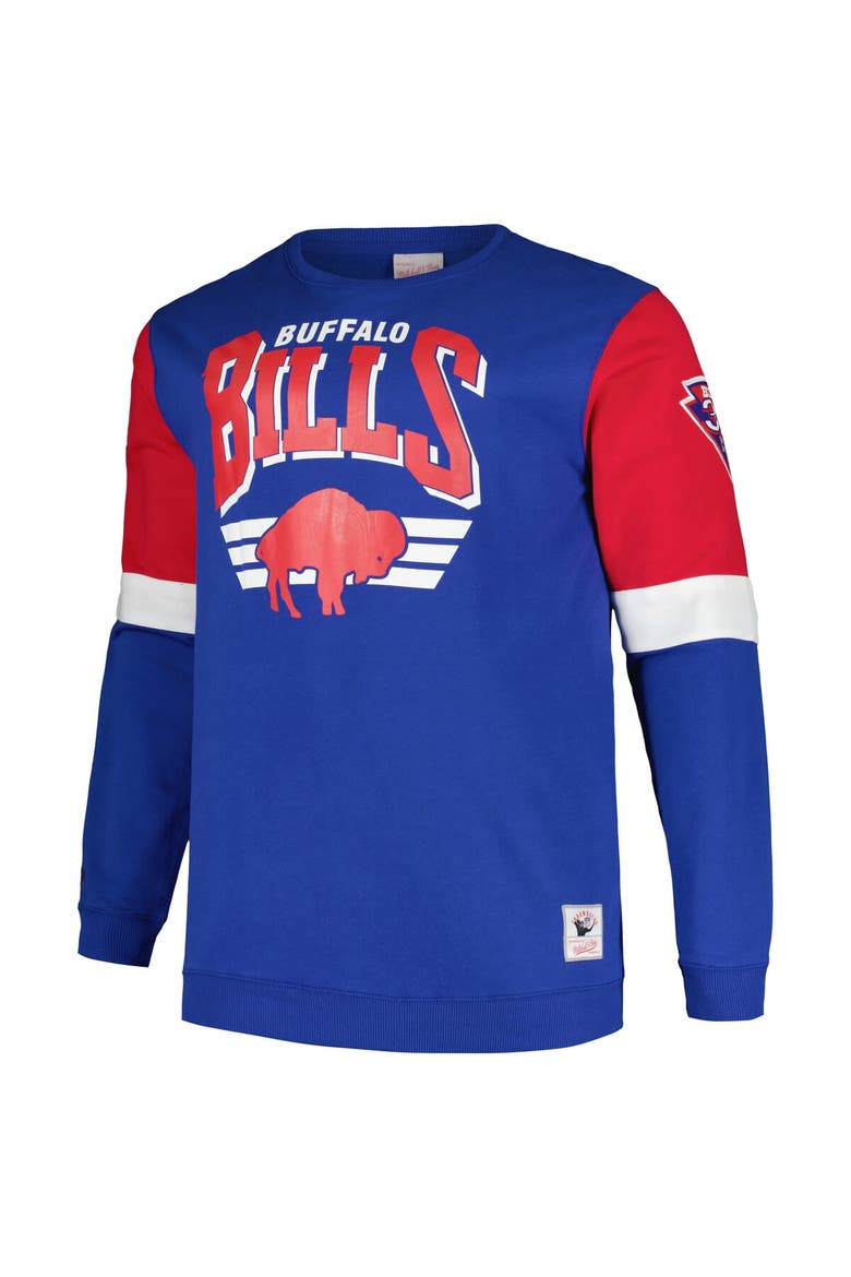 Men's Mitchell & Ness Royal Buffalo Bills Big & Tall Fleece Pullover Sweatshirt, Alternate, color, Royal