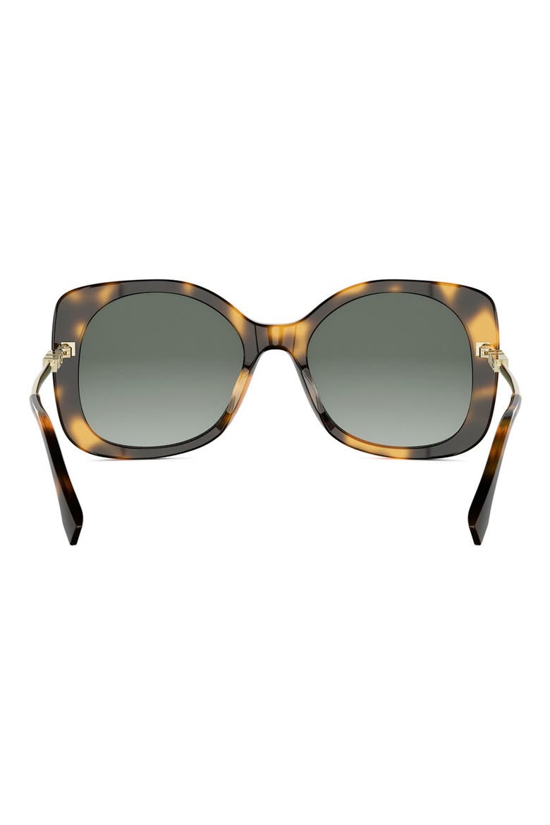 Fendigraphy 55mm Gradient Square Sunglasses, Alternate, color, BLONDE HAVANA / GRADIENT GREEN