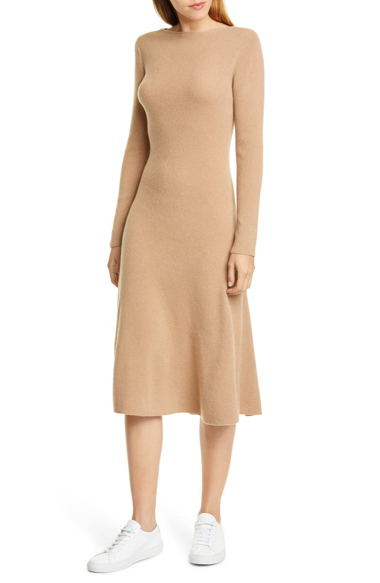 Nordstrom Signature Long Sleeve Cashmere Blend Sweater Dress, Main, color,