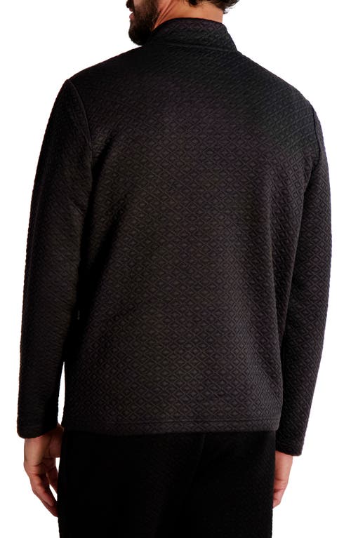 Karl Lagerfeld Paris Quilted Quarter Zip Pullover In Black