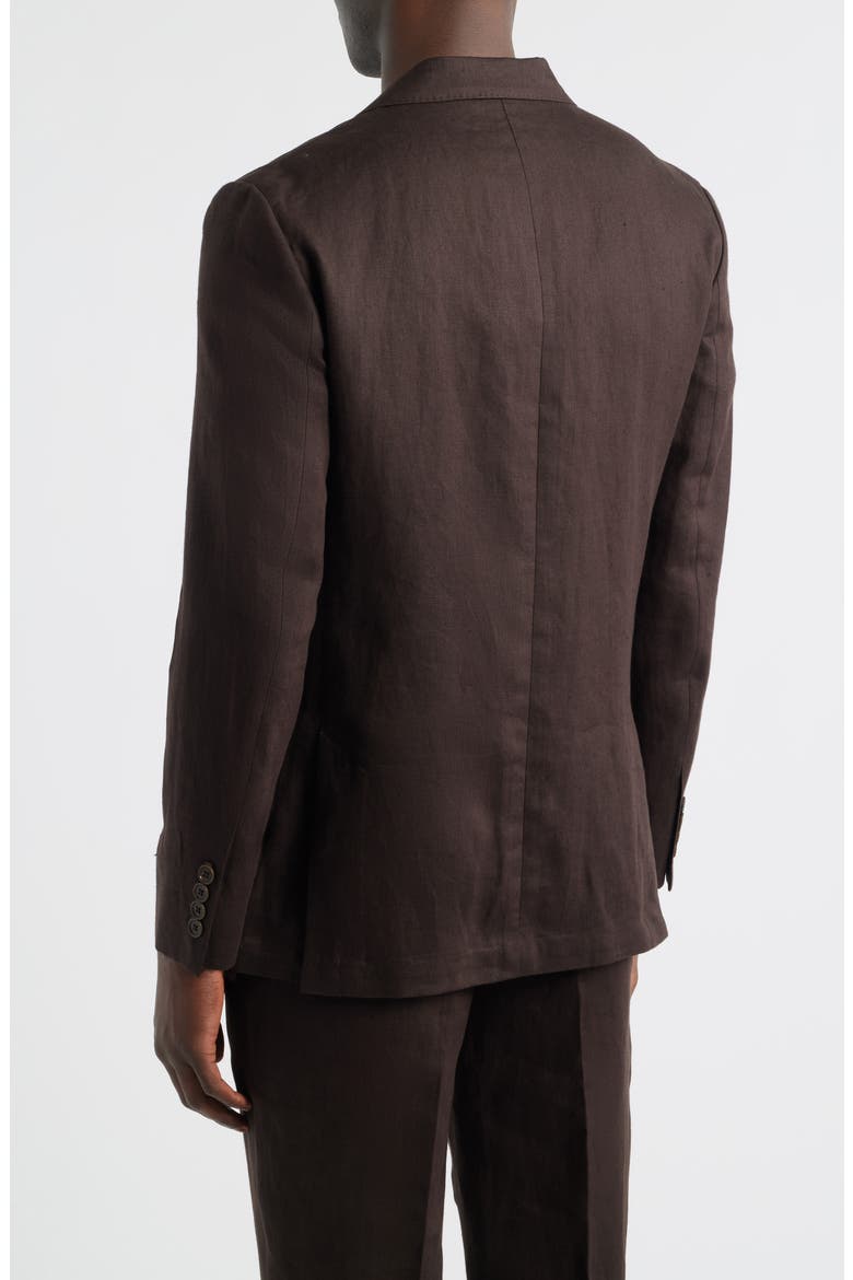 Henrik Trim Fit Solid Italian Linen Suit Separate Jacket, Alternate, color, DARK BROWN