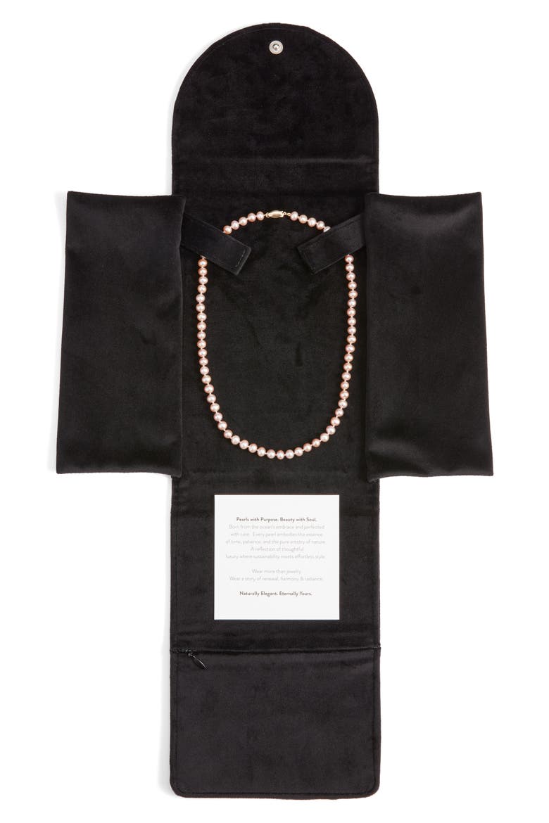 Freshwater Blush Pearl Necklace, Alternate, color, BLUSH- 14K YELLOW GOLD