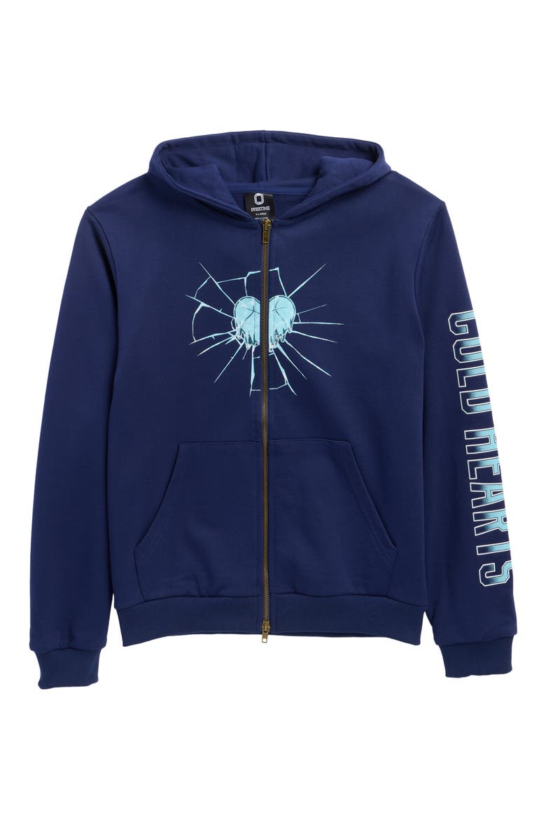 Kids' Cold Heart Full Zip Graphic Hoodie, Main, color, BLUE