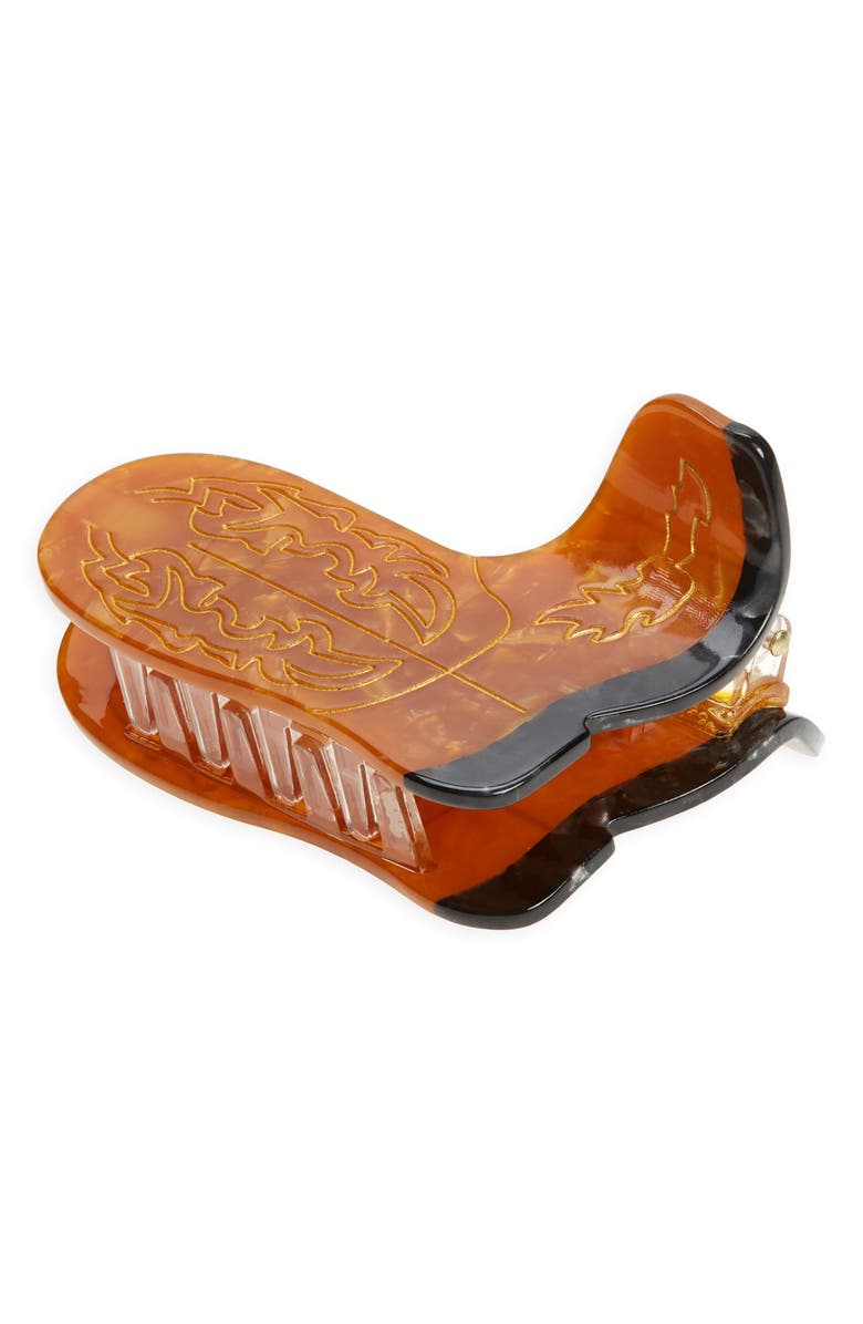 Solar Eclipse Cowboy Boot Hair Claw Clip, Main, color, 
