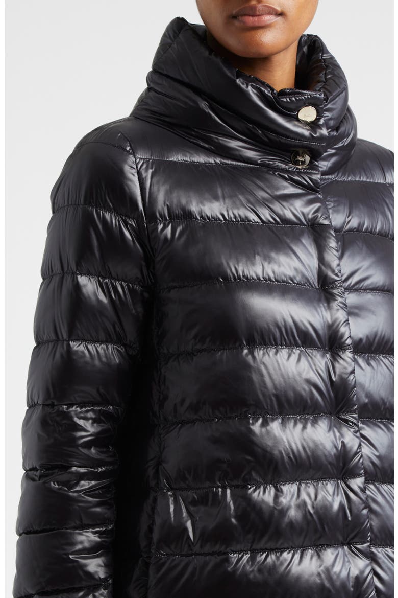 Amelia Water Resistant High-Low Down Jacket, Alternate, color, BLACK
