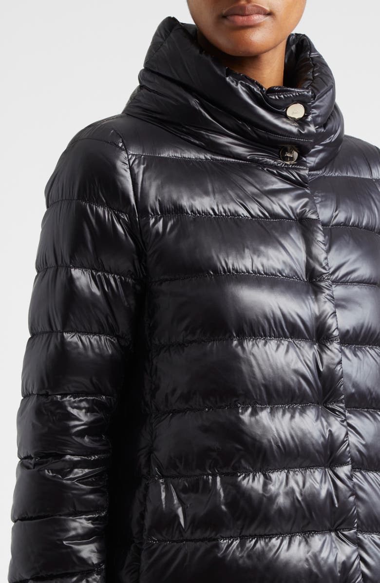 Herno Amelia Water Resistant High-Low Down Jacket, Alternate, color, Black
