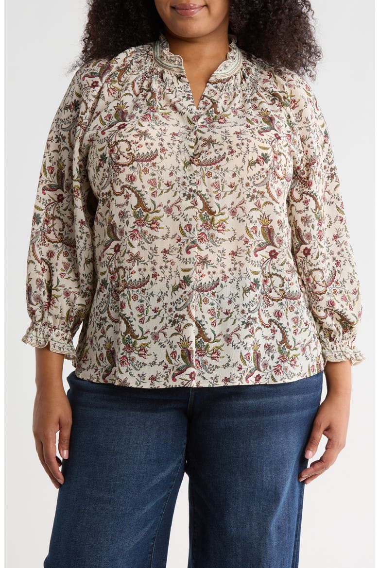 Ruffle Top, Main, color, WAVY BRANCH PANEL