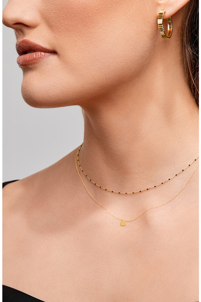 14K Gold Mini Heart Pendant Necklace, Alternate, color, 14KY