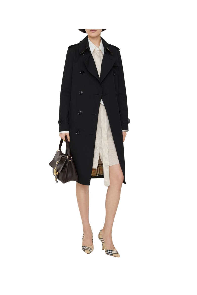 Long Kensington Heritage Trench Coat, Alternate, color, Black