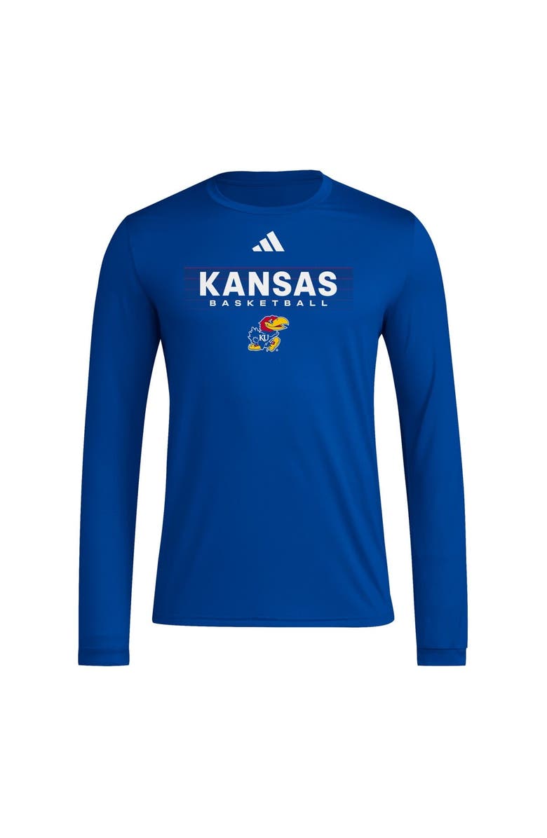adidas Men's adidas Royal Kansas Jayhawks Locker On-Court In the Fade AEROREADY Long Sleeve T-Shirt, Alternate, color, Royal