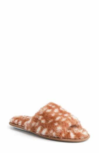 Deer Print Faux Fur Slipper