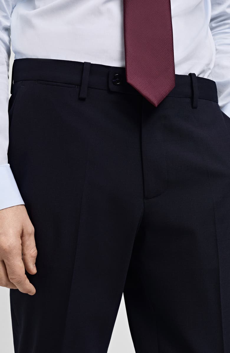 MANGO Turin Virgin Slim Fit Wool Pants, Alternate, color, Dark Navy