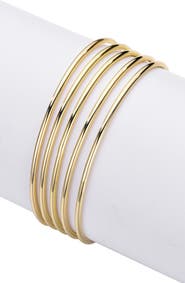 Adornia Set of 5 Tube Bangle Bracelets