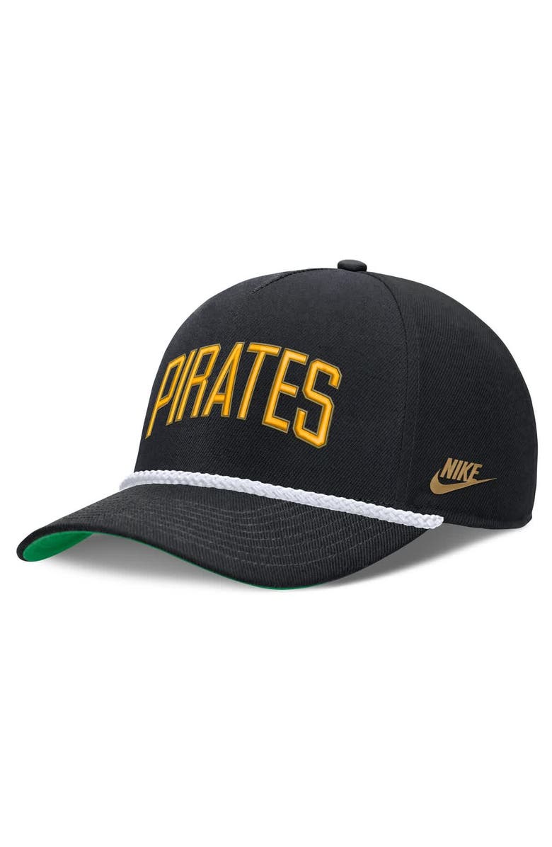 Nike Men's Nike Black Pittsburgh Pirates Cooperstown Collection Rise Adjustable Hat, Alternate, color, Black