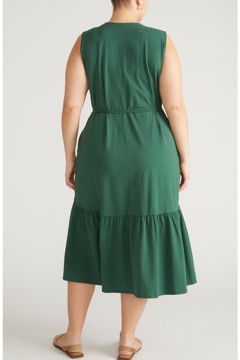 Twirl Tiered Wrap Dress, Alternate, color, CONIFER