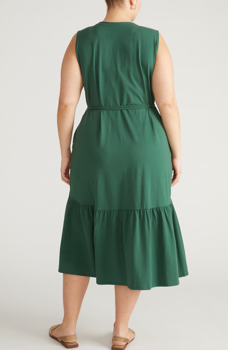 Universal Standard Twirl Tiered Wrap Dress, Alternate, color, Conifer