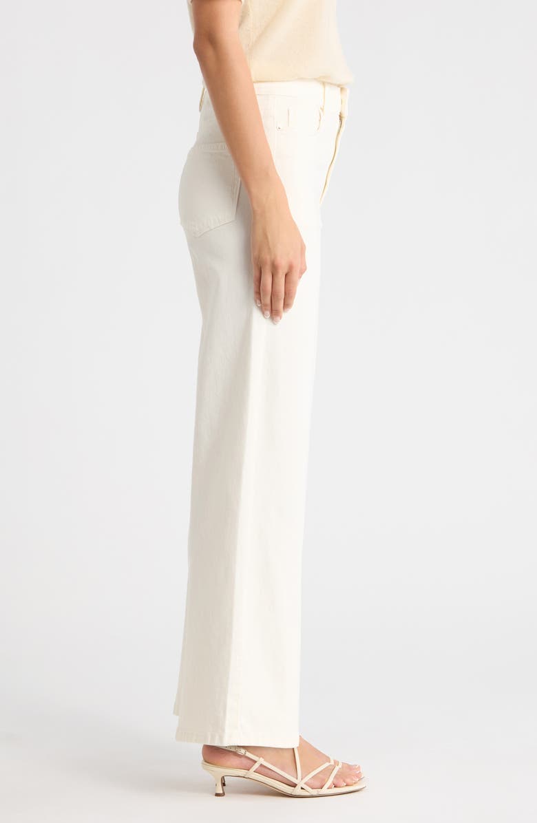 PAIGE Anessa High Waist Ankle Wide Leg Jeans, Alternate, color, Champagne Ecru