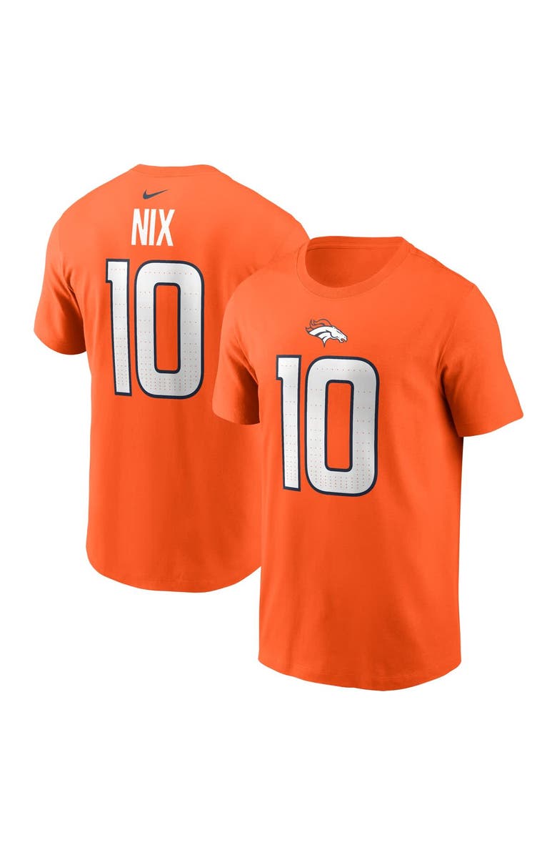 Nike Men's Nike Bo Nix Orange Denver Broncos Name & Number T-Shirt, Main, color, Orange