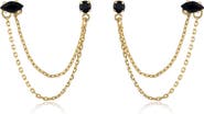 Ettika Double Piercing Chain Earrings