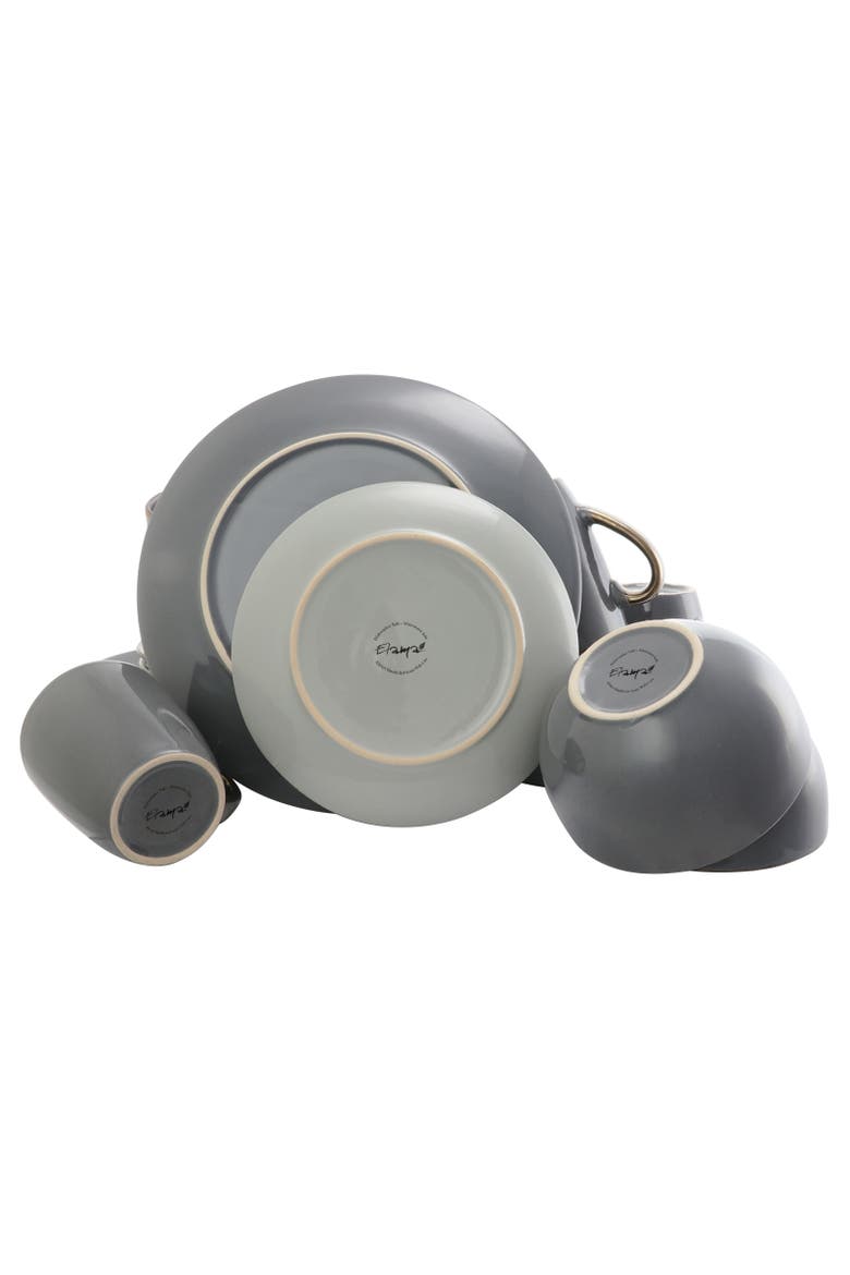Tahitian Grand 16 Piece Stoneware Dinnerware Set, Alternate, color, Grey