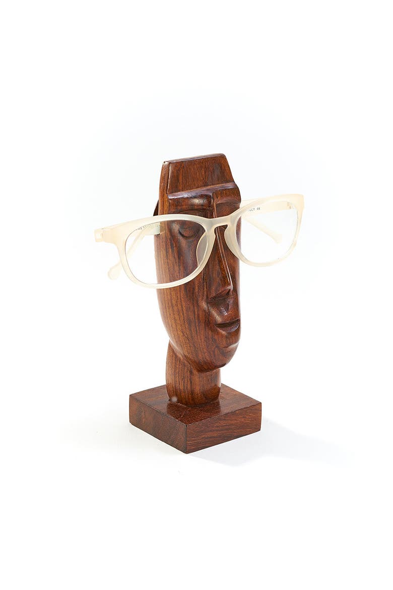 Face Glasses Holder Stand, Alternate, color, Brown