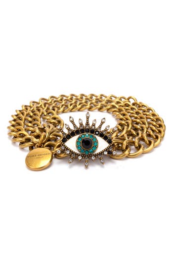 Kurt Geiger London Evil Eye Chain Belt In Gold