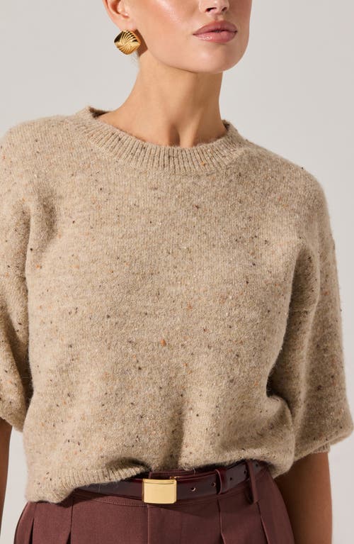 Astr The Label Colette Elbow Sleeve Sweater In Brown
